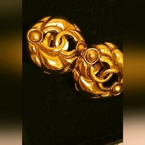 Chanel 24k gold plated earrings